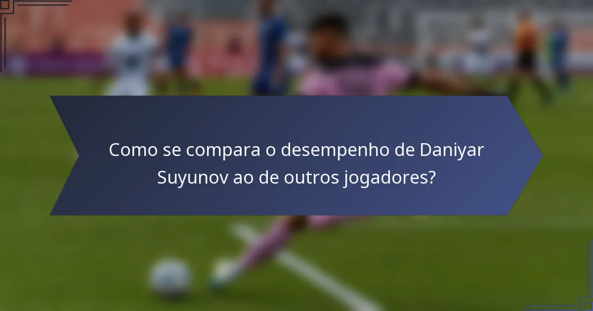 Como se compara o desempenho de Daniyar Suyunov ao de outros jogadores?