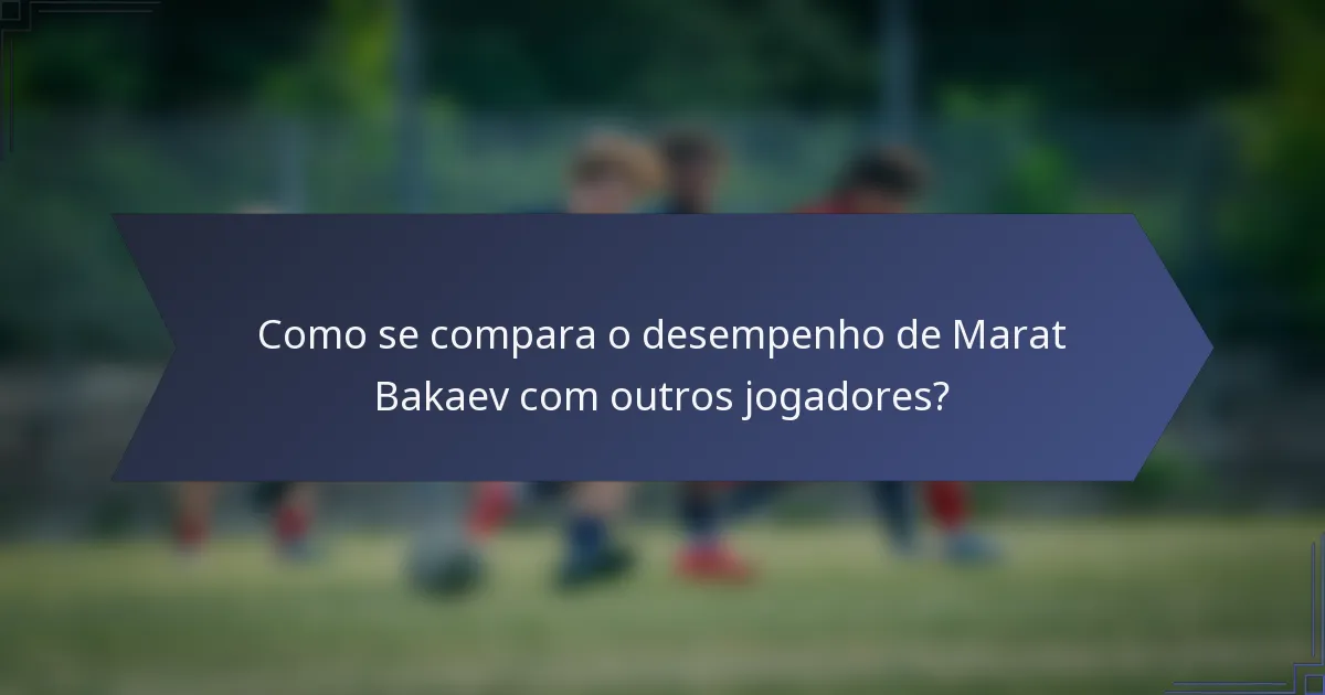 Como se compara o desempenho de Marat Bakaev com outros jogadores?